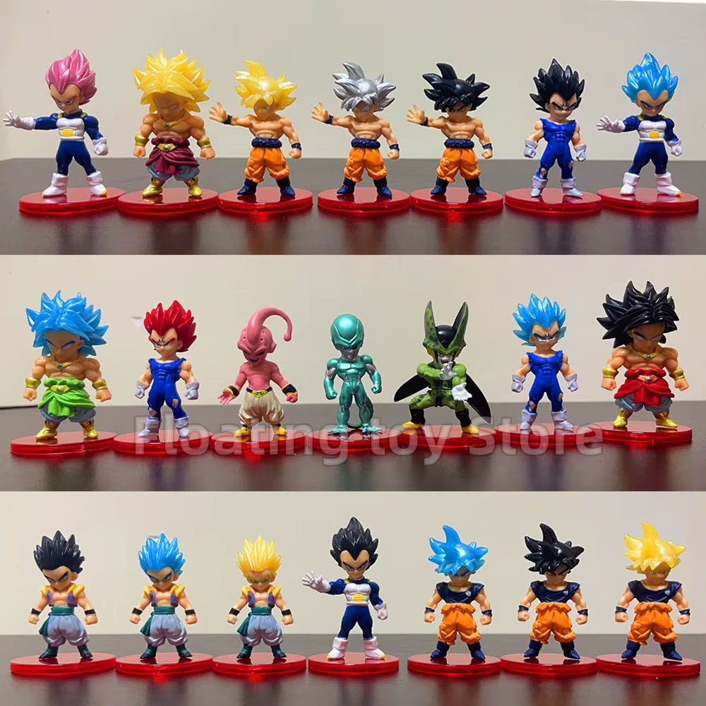 Dragon Ball Z Super Saiyan Son Goku Son Gohan Vegeta Broly Piccolo Majin Buu Action Figure Set Anime Figurines Model Gifts Toys