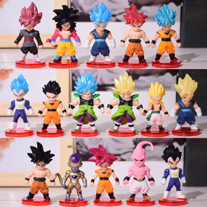 Dragon Ball Z Super Saiyan Son Goku Son Gohan Vegeta Broly Piccolo Majin Buu Action Figure Set Anime Figurines Model Gifts Toys