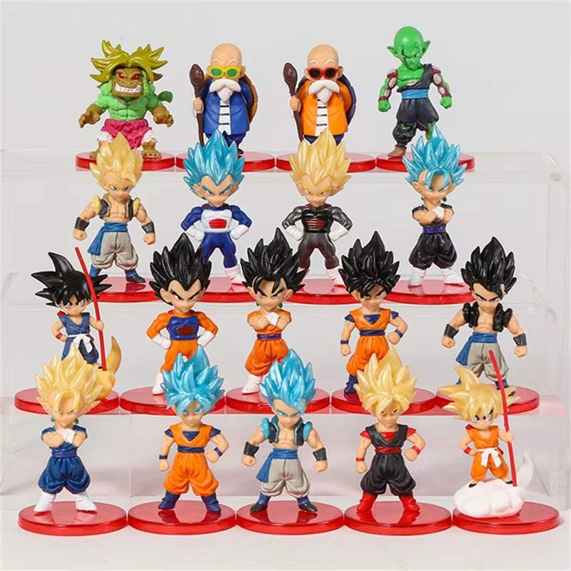 Dragon Ball Z Super Saiyan Son Goku Son Gohan Vegeta Broly Piccolo Majin Buu Action Figure Set Anime Figurines Model Gifts Toys