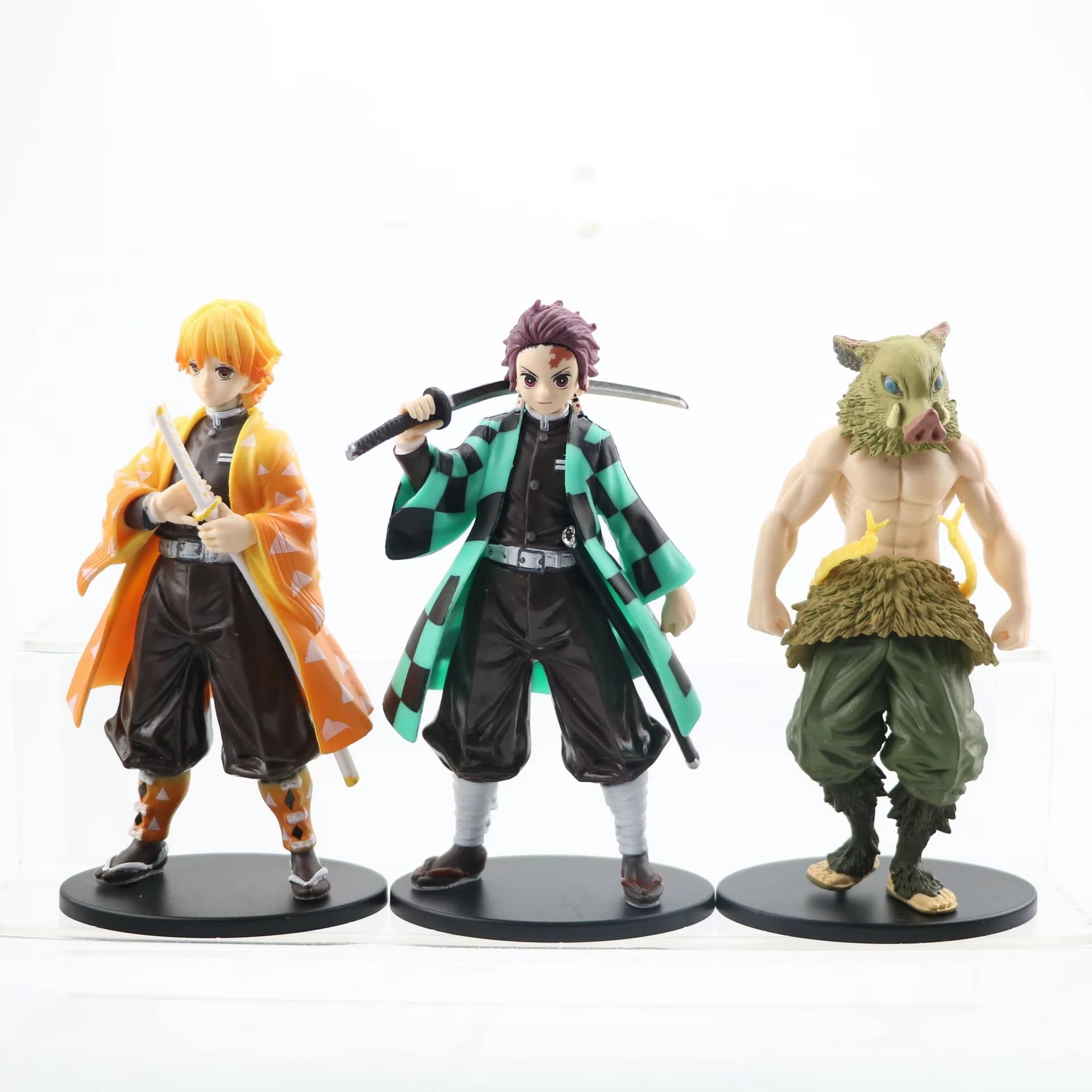 Anime Demon Slayer Figure Kamado Tanjirou Nezuko Action Figures Model Toys Zenitsu Figurine Inosuke Kimetsu No Yaiba Figura